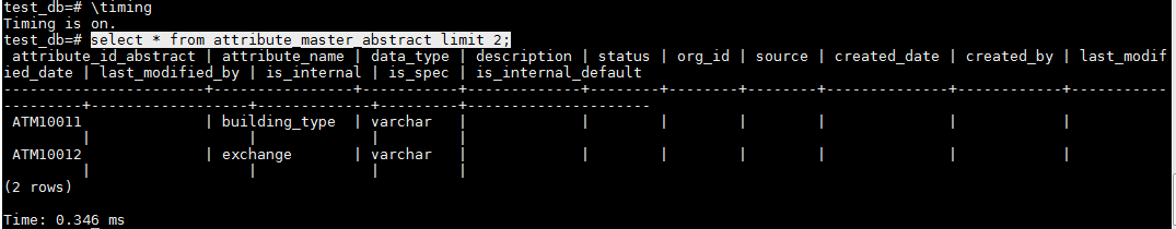 to know the query execution time